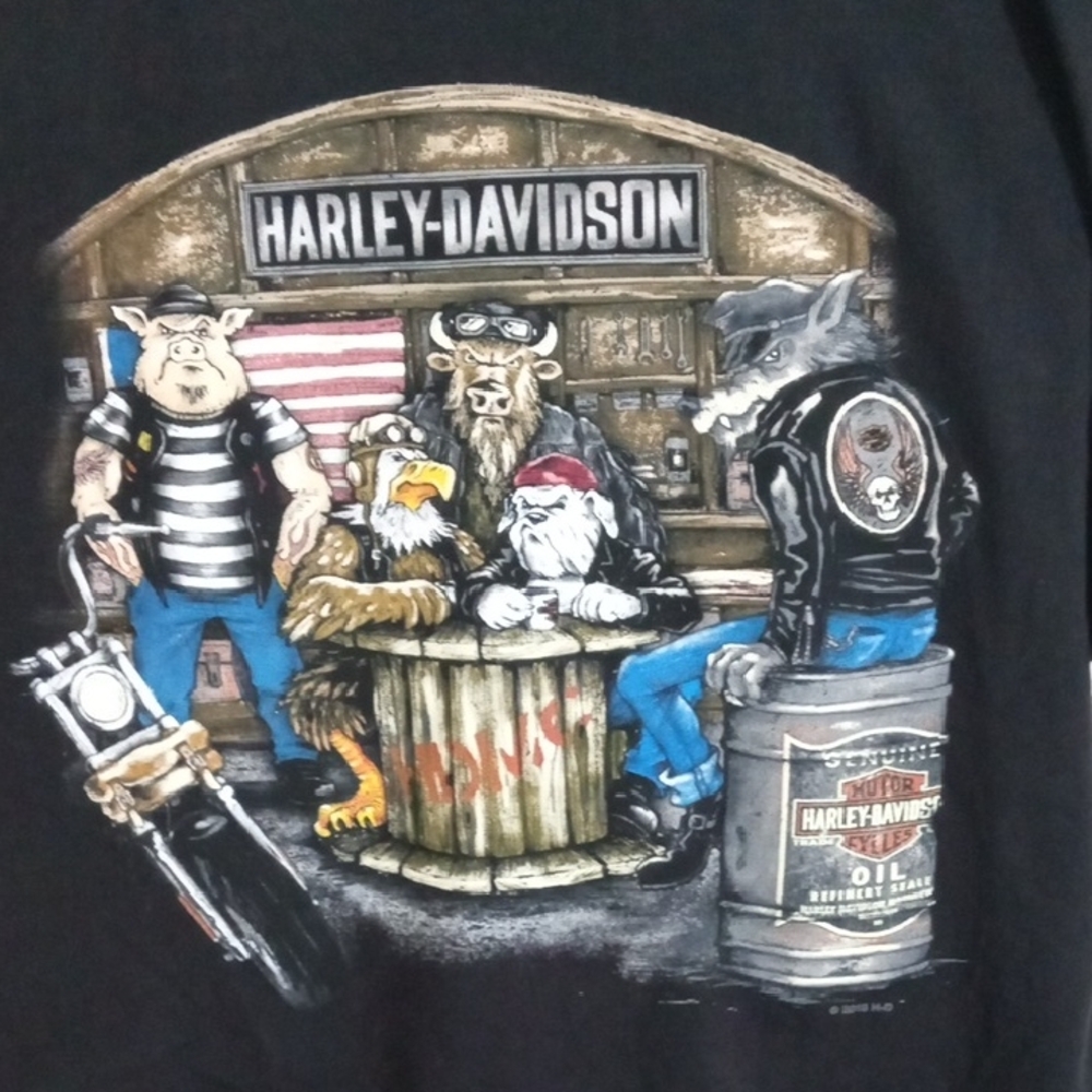 Harley-Davidson Black Short Sleeve Graphic Animals Tee Men’s Large